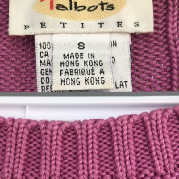 NWOT Talbot,100% Cotton Sweater, Cable design, S P - Picture 3 of 6